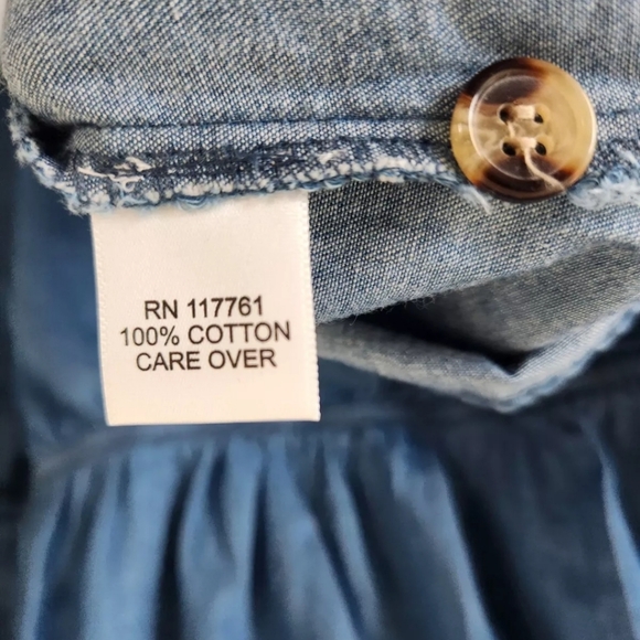 NWT Speed Limit Denim Lightweight Drawstring Ruffle Sleeve Casual Dress Size M - Picture 10 of 10